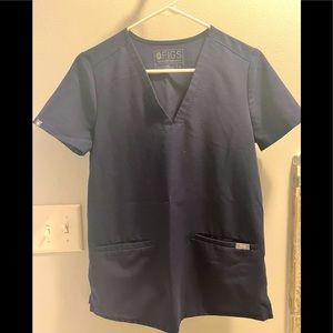 XS Navy Fig scrub Top